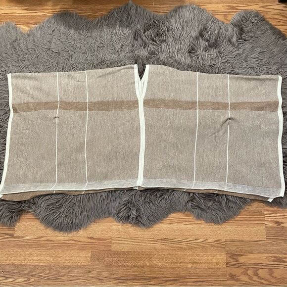 Echoview Fiber Mill Camel-Tan/Ivory Wool Poncho O/S Made In USA - Picture 9 of 9
